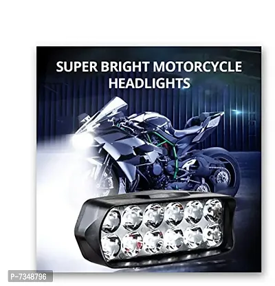 12 LED Fog Light Waterproof Head Lamp for Bikes Cars and Motorcycle (Set of 2) for Bolero-thumb2