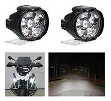 Motorcyle 6 LED Fog Light Waterproof Pod Driving Spot Head Lamp with Handlebar Switch for Bikes Cars and Motorcycle (10W White Light 2 PCS)-thumb1