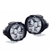 Motorcyle 6 LED Fog Light Waterproof Pod Driving Spot Head Lamp with Handlebar Switch for Bikes Cars and Motorcycle (10W White Light 2 PCS)-thumb2
