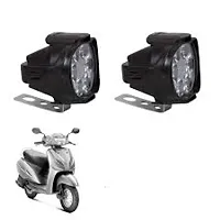 Motorcyle 6 LED Fog Light Waterproof Pod Driving Spot Head Lamp with Handlebar Switch for Bikes Cars and Motorcycle (10W White Light 2 PCS)-thumb3