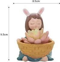 Cute Beautiful Girl Basket Succulent Planter Pots Resin Flowerpot Plant Pots Planter Container for Home Garden Office Desktop Decoration Green Balcony Decor Without Plant for Usage Indoor-thumb1