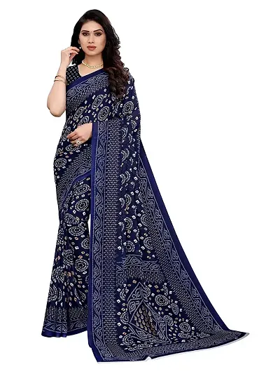 Spacekart Women's Regular Georgette Saree with Unstitched Blouse Piece