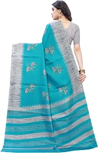 Stylish Blue Art Silk Printed Saree With Blouse Piece For Women Pack Of 2-thumb2