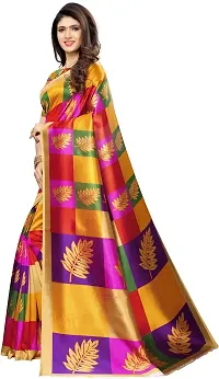 Stylish Multicoloured Cotton Silk Saree With Blouse Piece For Women-thumb2