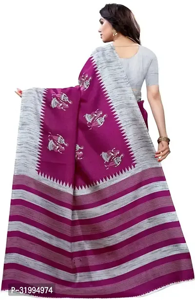 Stylish Purple Art Silk Saree With Blouse Piece For Women-thumb4