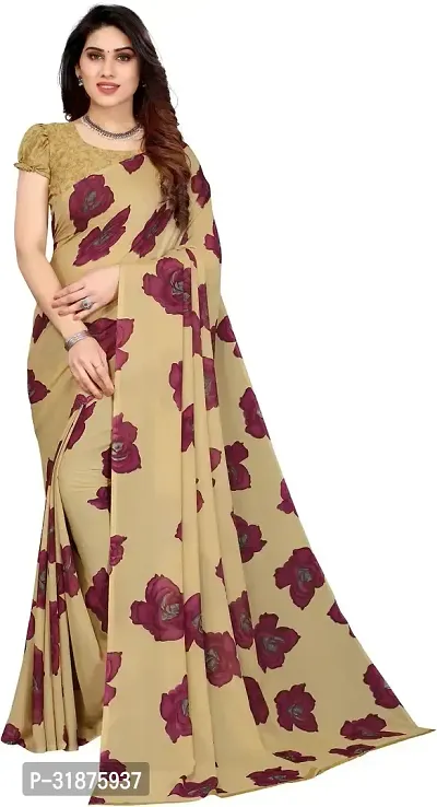 Stylish Khaki Art Silk Saree With Blouse Piece For Women-thumb0