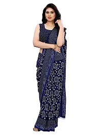 Stylish Blue Georgette Saree with Blouse piece For Women-thumb1