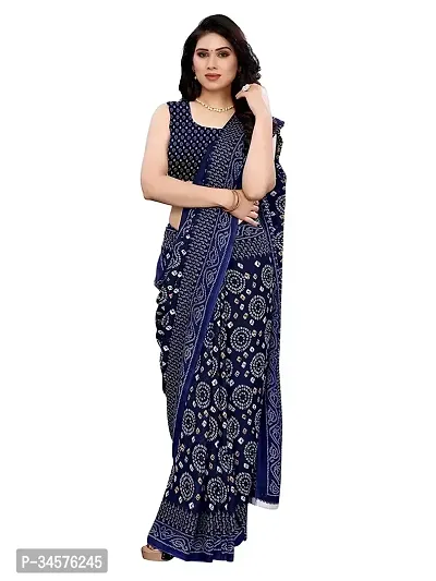 Stylish Blue Georgette Saree with Blouse piece For Women-thumb2