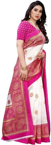 Stylish Pink Art Silk Saree With Blouse Piece For Women-thumb2