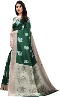 Stylish Green Art Silk Saree With Blouse Piece For Women-thumb1