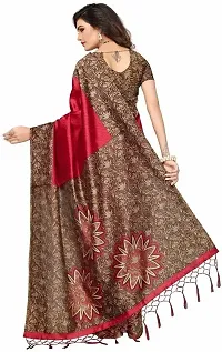 Stylish Maroon Art Silk Saree With Blouse Piece For Women-thumb1