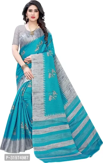 Stylish Multicoloured Art Silk Printed Saree With Blouse Piece For Women Pack Of 2-thumb5