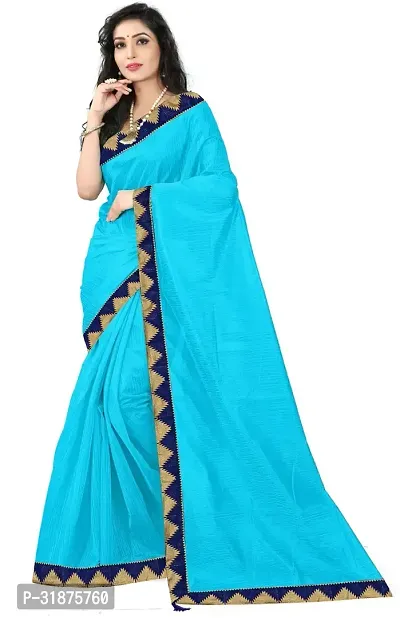 Stylish Blue Art Silk Saree With Blouse Piece For Women-thumb0