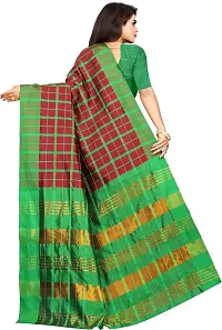 Stylish Multicoloured Cotton Silk Saree With Blouse Piece For Women-thumb1