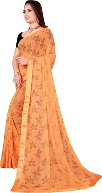 Stylish Peach Cotton Silk Saree With Blouse Piece For Women-thumb1