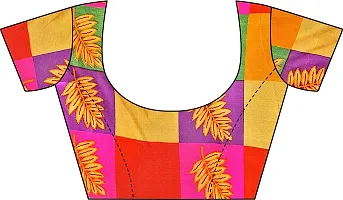 Stylish Multicoloured Net Printed Saree With Blouse Piece For Women Pack Of 2-thumb3