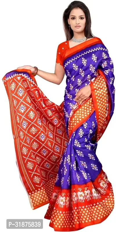 Stylish Blue Art Silk Saree With Blouse Piece For Women-thumb0