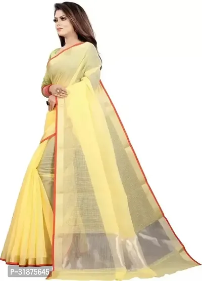 Stylish Yellow Art Silk Saree With Blouse Piece For Women-thumb2