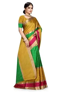 Stylish Multicoloured Art Silk Saree With Blouse Piece For Women-thumb1