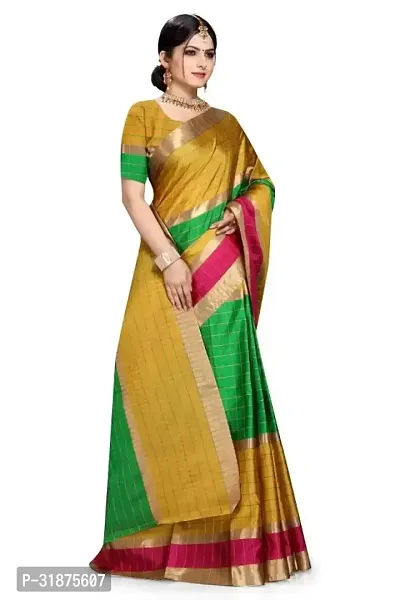 Stylish Multicoloured Art Silk Saree With Blouse Piece For Women-thumb2