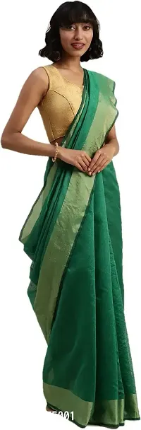 Stylish Green Art Silk Printed Saree With Blouse Piece For Women-thumb0