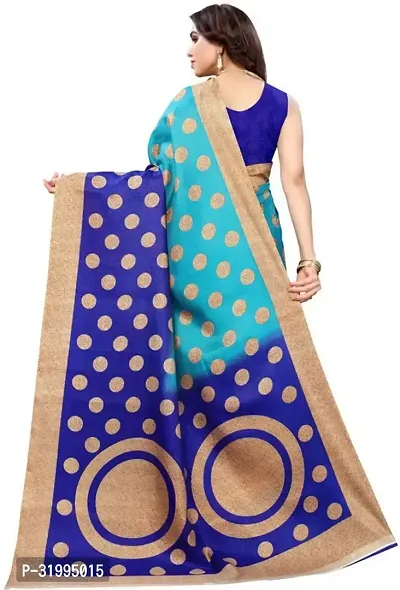 Stylish Blue Art Silk Saree With Blouse Piece For Women-thumb4