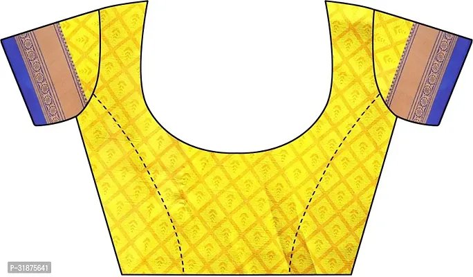 Stylish Yellow Net Saree With Blouse Piece For Women-thumb2