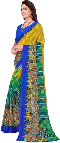 Stylish Multicoloured Georgette Saree With Blouse Piece For Women-thumb4