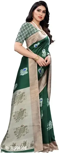 Stylish Green Art Silk Saree With Blouse Piece For Women-thumb3