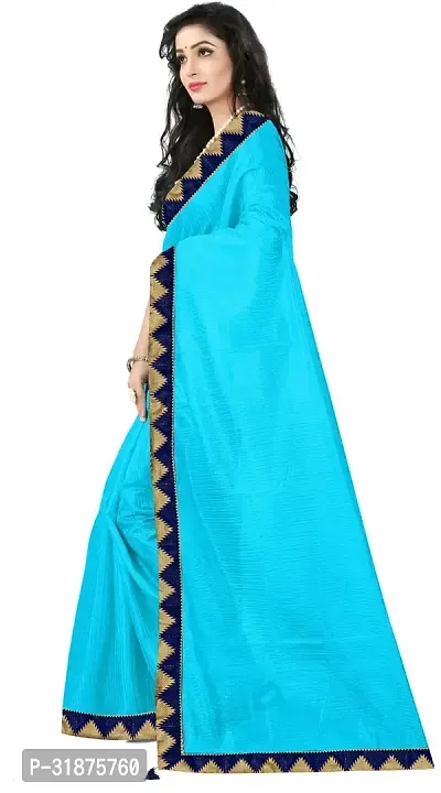 Stylish Blue Art Silk Saree With Blouse Piece For Women-thumb2