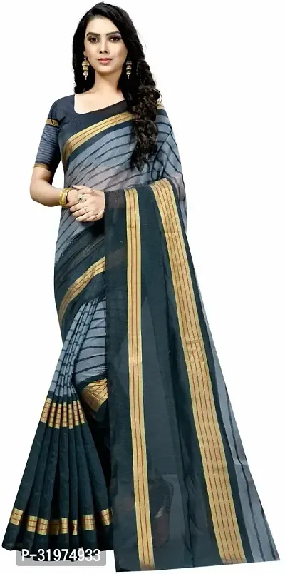 Stylish Multicoloured Cotton Silk Woven Design Saree With Blouse Piece For Women Pack Of 2-thumb3