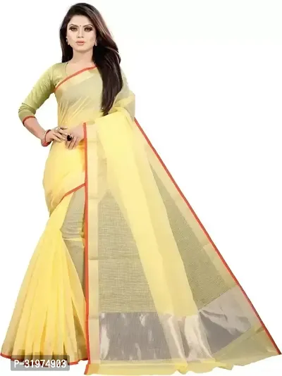 Stylish Yellow Art Silk Printed Saree With Blouse Piece For Women-thumb0