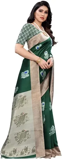 Stylish Green Art Silk Saree With Blouse Piece For Women-thumb2