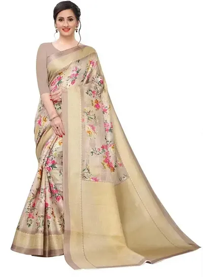 Women Stylish Art Silk Saree with Blouse piece