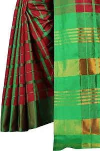 Stylish Multicoloured Cotton Silk Saree With Blouse Piece For Women-thumb3