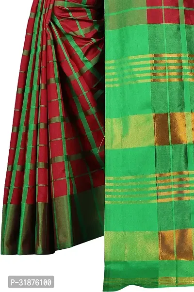 Stylish Multicoloured Cotton Silk Saree With Blouse Piece For Women-thumb4