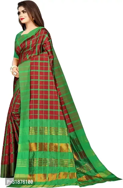 Stylish Multicoloured Cotton Silk Saree With Blouse Piece For Women-thumb3