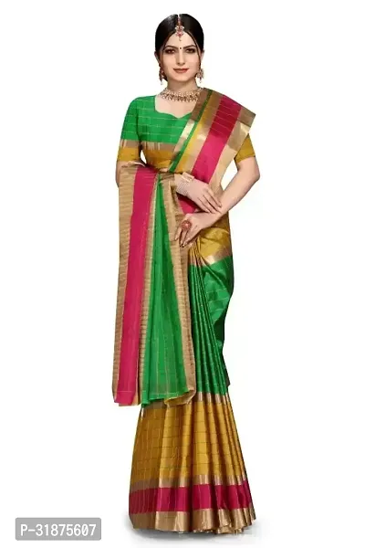 Stylish Multicoloured Art Silk Saree With Blouse Piece For Women-thumb3