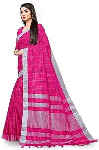 Stylish Pink Art Silk Saree With Blouse Piece For Women-thumb1