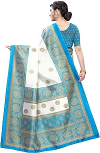 Stylish Teal Art Silk Printed Saree With Blouse Piece For Women-thumb4