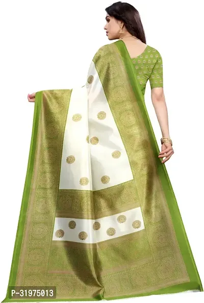 Stylish Green Art Silk Printed Saree With Blouse Piece For Women-thumb4