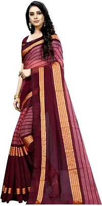 Stylish Multicoloured Cotton Silk Saree With Blouse Piece For Women-thumb2