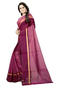 Stylish Multicoloured Cotton Silk Saree With Blouse Piece For Women-thumb1