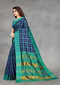 Stylish Navy Blue Art Silk Saree With Blouse Piece For Women-thumb3