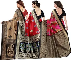 Stylish Multicoloured Cotton Silk Saree With Blouse Piece For Women Pack Of 3-thumb1