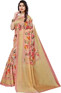 Stylish Peach Cotton Silk Saree With Blouse Piece For Women-thumb2