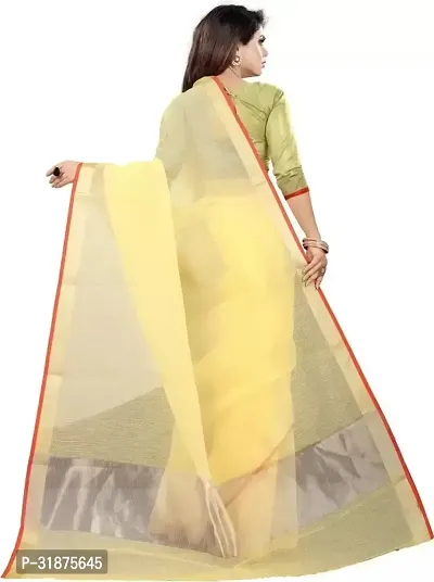 Stylish Yellow Art Silk Saree With Blouse Piece For Women-thumb3