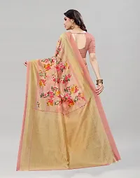 Stylish Peach Cotton Silk Saree With Blouse Piece For Women-thumb3