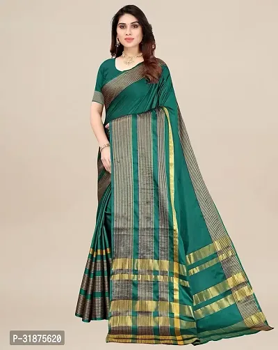 Stylish Green Art Silk Saree With Blouse Piece For Women-thumb0