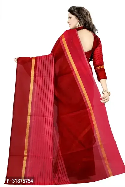 Stylish Multicoloured Cotton Silk Saree With Blouse Piece For Women-thumb4